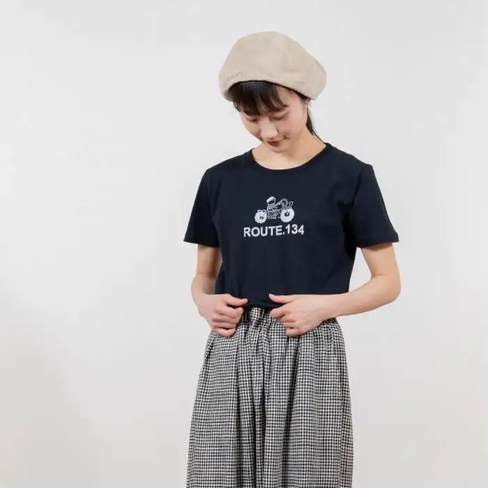 《1》【KEYMEMORY 鎌倉】ルート134イラストTシャツ NAVY