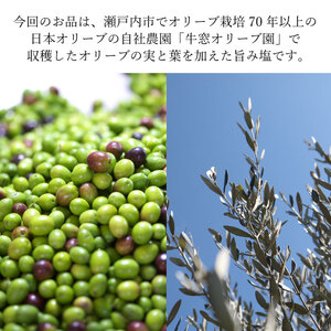 赤屋根オリーブの実と葉入り 旨み塩 ＆ 有機栽培オリーブオイル