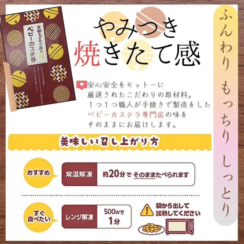 【京都すずなり屋】冷凍ベビーカステラ プレーン12個入り×5袋｜ベビーカステラ専門 人気店 冷凍