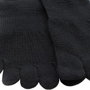 五本指 ハイソックス 表糸綿100％ 4足 セット（23～25cm/婦人サイズ/ブラック）5本指 靴下 くつした レディース 快適フィット ソックス 黒 女性 くつ下 23～25cm 婦人サイズ ブラック