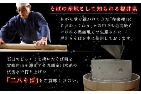 【12ヶ月連続お届け】名人の打つ越前おろしそば 4食入り（麺つゆ、辛味大根、かつお節付） [J-031006]