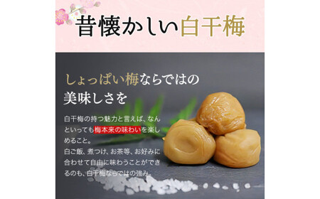 そのまんま白干梅 A級品 計1kg（250g×4個） / 梅干し 梅干 梅 和歌山 和歌山県産 田辺市 紀州南高梅 南高梅 白干し梅 無添加 しょっぱい梅干し 昔ながらの梅干し なつかしい A級【kfo007-1】