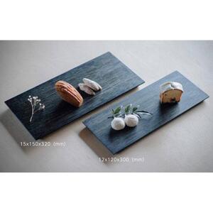 TSUKI-JIRIWOODPLATEフラット藍染M ｜トレー プレート お皿 皿 食器 インテリア