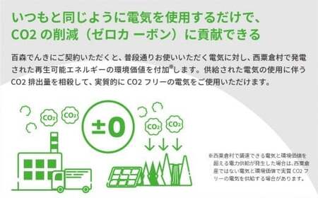 電気料金 （10,000円×12ヶ月分） 百森でんき 実質CO2フリー 地域電力 お礼の電力 電気代 脱炭素 ゼロカーボン 岡山県 西粟倉村 【まずは寄付のお申し込みを！】e-vv-A07D
