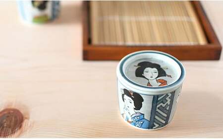 有田焼 竹久夢二そば猪口＆薬味皿セット【ARITAYAKI-STORE】マルチカップ ロックグラス アールヌーボー A18-217