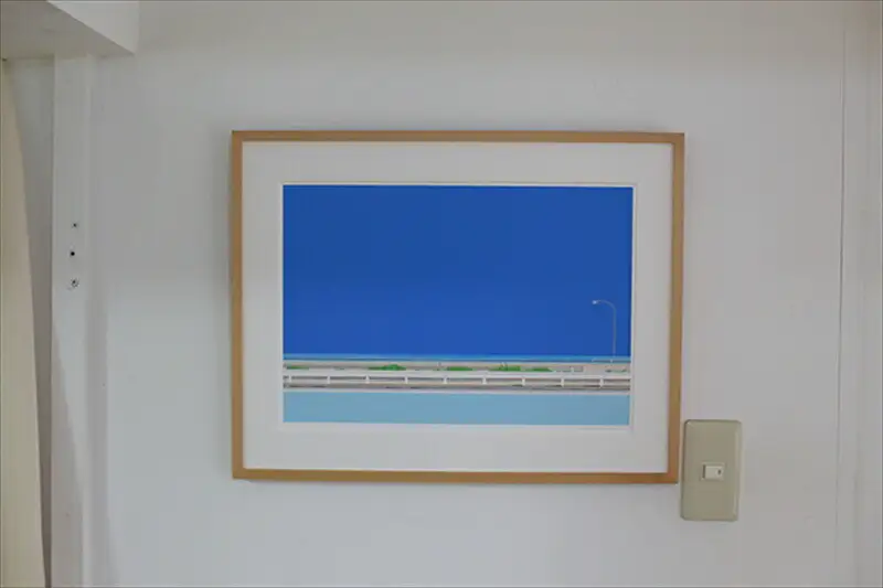 オリジナル風景画　オーダー制作　額装付きジクレープリント　小田原にある景色　心象風景　片田舎の風景　子供の頃に見た風景　海　空　山　 アート アート