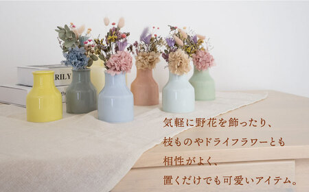 【波佐見焼】iroiro フラワーベース（ペールホワイト）＆ドライフラワー セット 花瓶 花器【藍染窯】[JC134] 波佐見焼