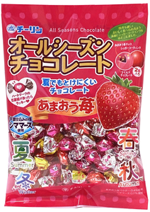 A298 80gオールシーズンチョコ 5袋・100ｇあまおう苺オールシーズンチョコ4袋のセット【チーリン製菓 チョコレート お菓子 詰め合わせ セット ９袋 いちご マイルドチョコレート 個包装 大阪府 八尾】