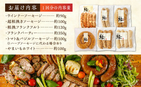 【6回定期便】燻製 ソーセージ 6種詰め合わせ 【燻製工房 縁】スモーク ベーコン  ソーセージ フランクフルト ウインナー お肉 熊本県 特産品 燻製 [ZBF022]
