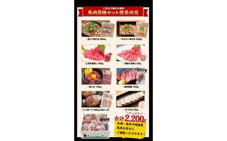 馬肉8種セット 計2200g 馬刺し