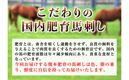 熊本肥育 馬刺し 300g 馬刺しのタレ付き チクキョウミート《60日以内に出荷予定(土日祝除く)》赤身 霜降り