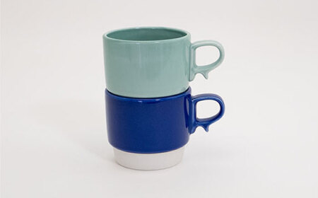 【波佐見焼】スタックスマグ 磁器（小）（ミントグリーン・ブルー）2点セット 食器  マグカップ  ペア【藍染窯】[JC152] 波佐見焼