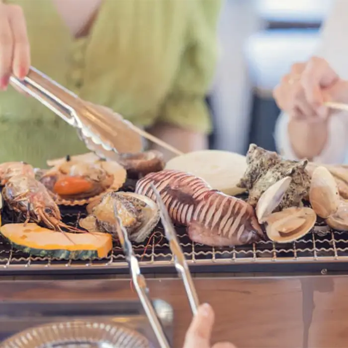 【Kamogawa SEASIDE BASE】浜の食堂 海鮮BBQ利用券 ２人前　[0029-0002]