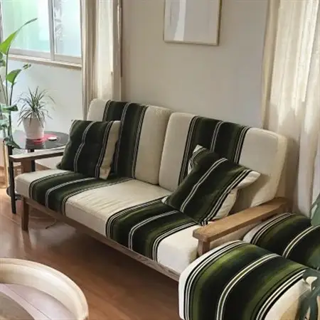 Cushion グリーンストライプ【SWOF】_雑貨・日用品  家具・インテリア _【1426490】
