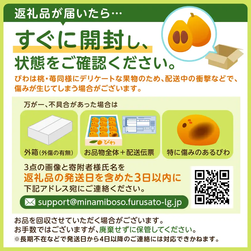 【6月14日決済完了まで受け付け】〈訳あり〉房州びわ(露地栽培) 2kg　詰め合わせ mi0038-0001 枇杷