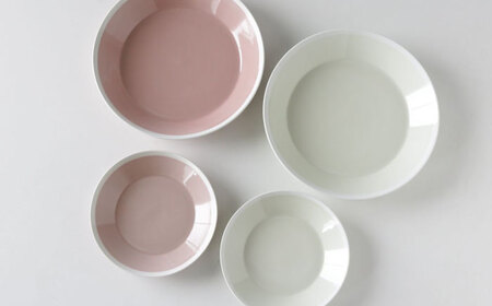 【波佐見焼】ホワイト・ライン  お皿 2色 4点セット（ピンク・ベージュ）食器 プレート【奥川陶器】[KB65] 波佐見焼