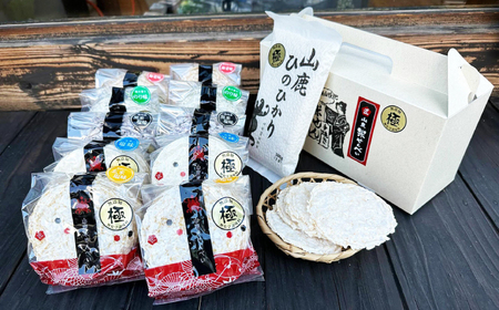 【12回定期便】【極み】米せんべい（えび味、のり味、元祖塩味、玄米塩味、黒米塩味） &amp; ヒノヒカリ【せんべい工房】[ZBQ013]