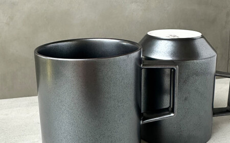 金善製陶所 80カットマグ 銀砂 有田焼 マグカップ ペア シンプル 食器 ブラック シルバー スタイリッシュ A24-122