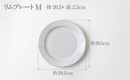 【美濃焼】DesPres-デプレ- リムプレートL/M WHITE 2枚セット｜食器 食器セット お皿 皿 ワンプレート ランチプレート 美濃焼 セット ケーキ ソーサー 中皿 さら おしゃれ キッチン用品 洋食器 アンティーク風 くすみ シック【丸新製陶】[MAM030]
