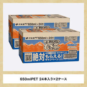 【3ヶ月定期便】 伊藤園 健康ミネラル むぎ茶 （ PET ） 650ml×48本 【 送料無料 カフェインゼロ 麦茶 ペットボトル カロリーゼロ  飲料 】
