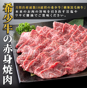鹿児島県志布志市産横峯黒毛和牛の赤身焼肉(計450g・225g×2P) 鹿児島県産 国産 牛肉 牛 赤身 赤身肉 焼き肉 希少牛 手切り モモ ウデ バーベキュー BBQ b0-195