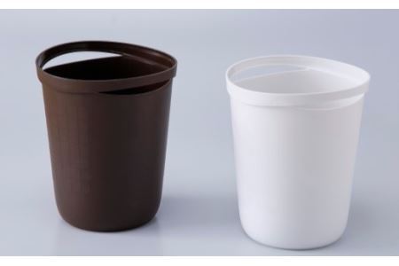 【エコマーク認定】トヨテック　ダストボックス（ゴミ箱）２個（白・茶）セット