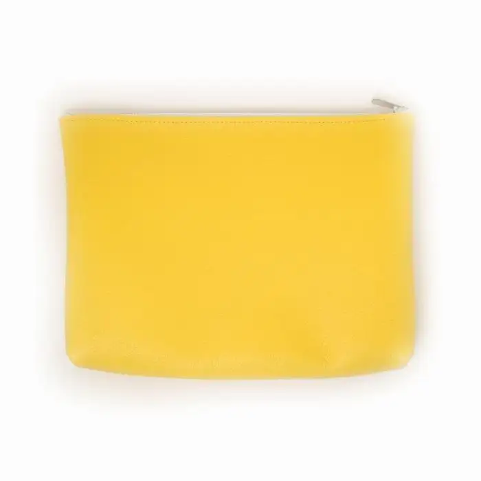 MASSTARD -MINIMAL LEATHER POUCH LARGE-YELLOW