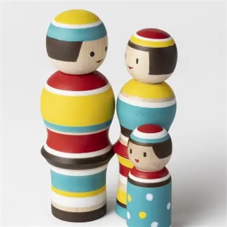ルビンのこけし(カラフル/ファミリー)_雑貨・日用品 家具・インテリア    装飾品・工芸品   _【1342167】