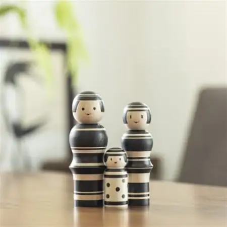 ルビンのこけし(ブラック/ファミリー)_雑貨・日用品 家具・インテリア