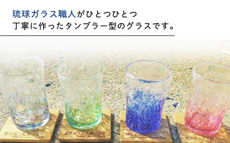 【琉球ガラス工房　三ツ星】色が選べる　琉球ガラス　気泡入りタンブラーグラスペアセット　ガラス製　沖縄　グラス　コップ　伝統工芸　吹きガラス　うるま市　シンプル　スタイリッシュ　タンブラー
