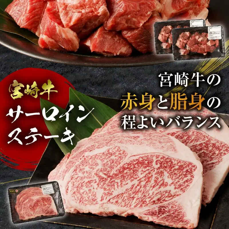 食べ比べシリーズ宮崎牛バラエティ定期便 肉 牛 牛肉 ミンチ サイコロステーキ サーロインステーキ