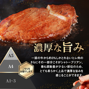 国産牛 シャトーブリアン （2人前） ステーキ 和牛 牛肉 冷蔵 肉 国産 おすすめ お取り寄せ ギフト プレゼント