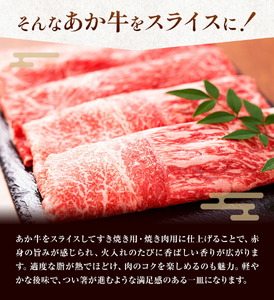 あか牛 スライスすき焼き用・焼肉用 セット 合計約1kg 約250g×各2パック 2種類 セット 有限会社中田精肉店舗 《45日以内に出荷予定(土日祝除く)》 熊本県 菊池市 スライス すき焼き 焼肉 お肉 和牛 熊本県産 九州産 国産