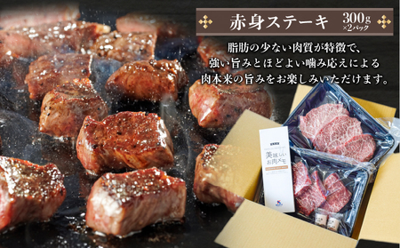 A5 等級 鹿児島県産 黒毛和牛 赤身 ステーキ 600g K002-028 肉 牛肉 冷凍