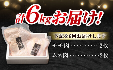 【6回定期便 】信州黄金シャモモモ・ムネ肉セット　地鶏