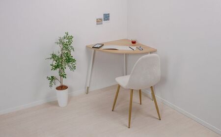 【＆FREL】FS コーナーテーブル 天板 メラミンホワイトパイン 幅99cm 奥行67cm 高さ72cm インテリア 家具 おしゃれ シンプル 机 角にフィット コーナー用テーブル 省スペース 作業台 スタイリッシュ 耐久性 ※離島への配送不可