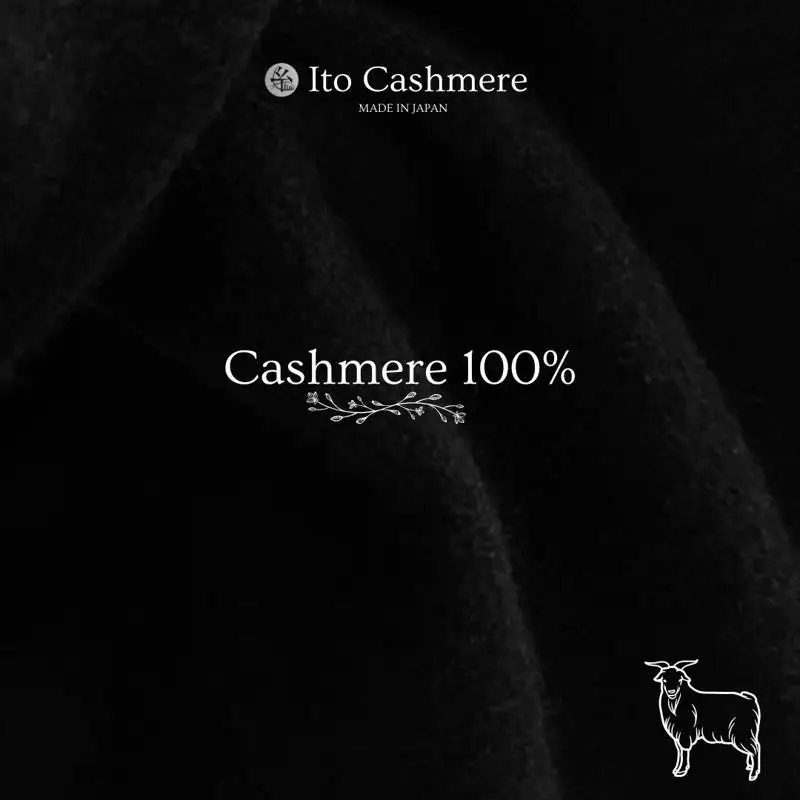 100％ピュアカシミヤ マフラー フリンジ無し ブラック