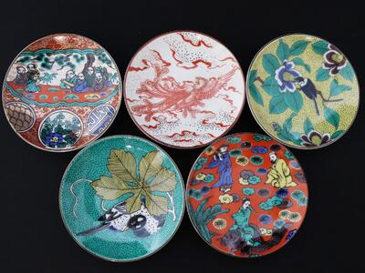 九谷焼　3.2号皿揃　時代絵 （5枚セット）a01 工芸品 