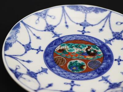 九谷焼　5.2号皿揃　時代絵 （5枚セット）a01 工芸品 