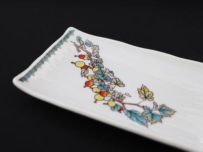 九谷焼　9号皿揃　果実絵変り （5枚セット）a01 食器 キッチン雑貨 キッチンアイテム 雑貨 小物 お皿 角皿 食卓 テーブルコーディネート 普段使い 贈り物 