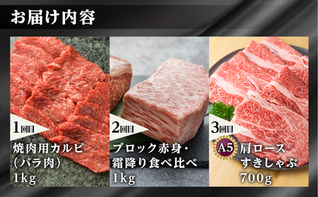 【まるごと定期便】飛騨牛三昧 総量 2.7kg 全3回 お届け 定期便 [S525]