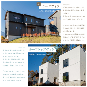 【富士グランヴィラ-TOKI-】富士山を望むヴィラ ご宿泊利用券 6,000円分