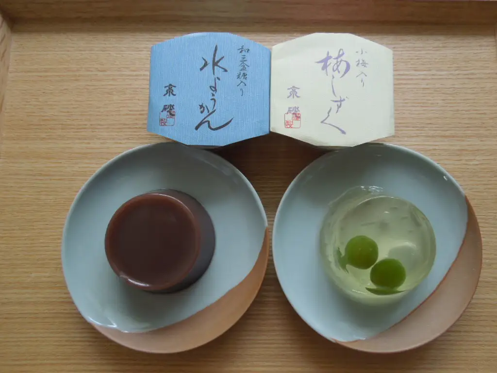 水羊羹・梅しずく詰合せ ６個入 【大阪府吹田市】スイーツ お菓子 和菓子 和スイーツ 水ようかん ゼリー 贈り物 ギフト 冷菓 涼菓 