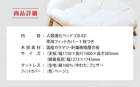 IWATA　人類進化ベッド　CB-02　（専用フィットカバー1枚つき）　AA056