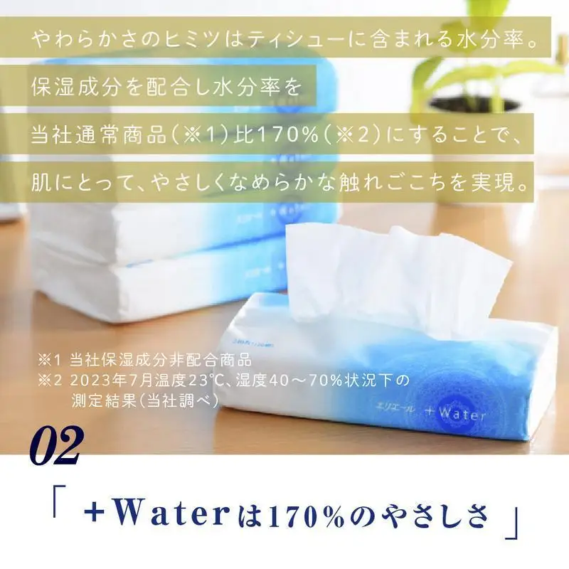 ティッシュ エリエール +Water 120組 10個 ティッシュ