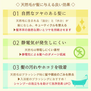 B213-06 職人が作る天然毛100％Ｓ型ブラッシングブラシ