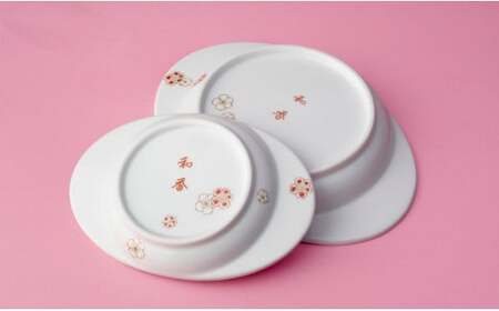 肥前赤絵窯元 鷹巣 お食い初め器揃え 女の子用 百日お祝い 成長と共に長く使える 名入れ 有田焼 bm006