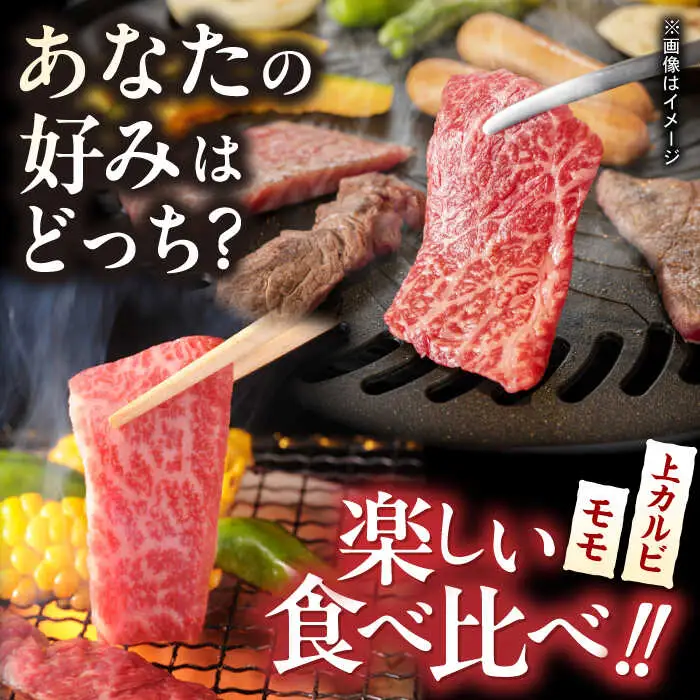【焼き肉満喫セット】モモ 上カルビ 総計1.8kg 長崎和牛 A4?A5ランク【野中精肉店】 [VF59] 肉 牛肉 赤身 もも カルビ 焼肉