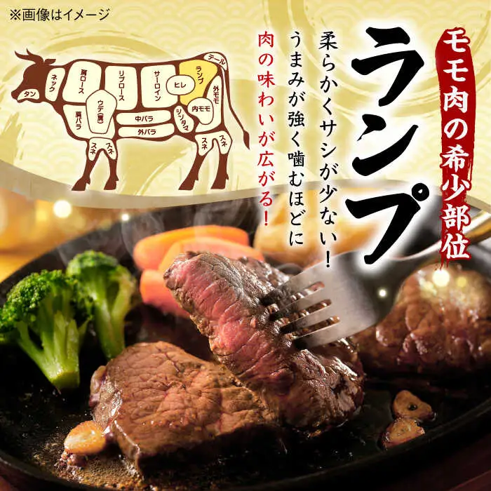 【全3回定期便】【贅沢赤身セット】 モモステーキ と ランプステーキ 総計600g （150g×4枚） 長崎和牛 A4?A5ランク【野中精肉店】 [VF69] 肉 牛肉 赤身 モモ ランプ ステーキ 焼肉 定期便