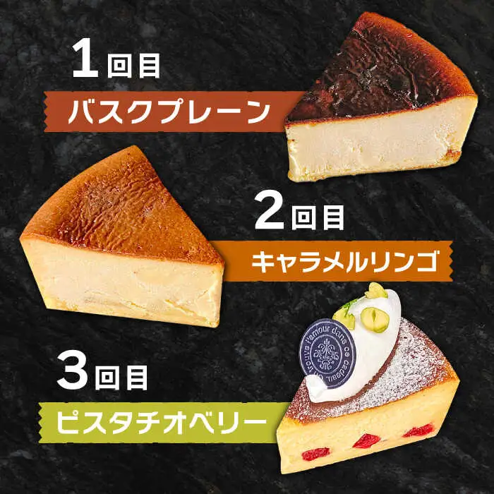 【6回定期便】 よしだのバスクチーズ 食べ比べ / ケーキ タルトケーキ スイーツ デザート 洋菓子 スペイン菓子職人が作る / 南島原市 / 吉田菓子店 [SCT035]